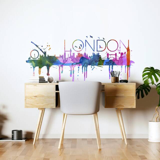 London Skyline, Cityscape, Decal, London, Office Art, City Wall - Skulonskwatstick - image 1