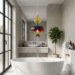 Pendant Lights Modern Fall Decor, Blown Glass Pendant, Light For Kitchen Island, Modern Hanging Lights, Glass Ceiling - thumbnail 4