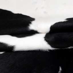 Black & White Cowhide Rug - Genuine Natural Hide, Chic Decor - 54x50 Inches - thumbnail 3