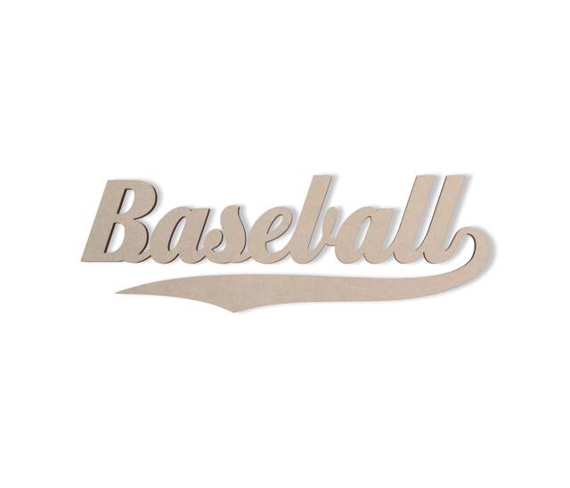 Baseball Wall Hanging Word Cutout - Cutout, Home Decor, Unfinished & Available in Many Sizes - image 1
