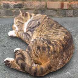 Stone Sleeping Cat Statue Relaxed Sculpture Cute Kitty Figurine Concrete Pet Memorial Outdoor Garden Decor Lover Ornament Gift - thumbnail 2