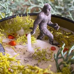 Sasquatch Bigfoot Candle Enchanted Forest Scented Soy Candle. Cryptid Gifts - thumbnail 2