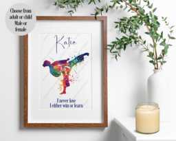 Martial Arts Print, Portrait, Gift, Gift For Him, Her, Karate Judo Mma, Kickboxing - thumbnail 1