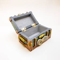 Handmade Steampunk Polymer Clay Box Jewelry Trinket Storage - thumbnail 4