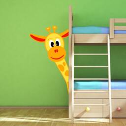 Kids Giraffe Peek-A-Boo Vinyl Wall Art Decal Sticker - thumbnail 1