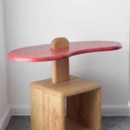 Japandi Coffee Table, Wooden Books Table With Recycled Plastic, Unique Upcycled Furniture For Living Room Decor - thumbnail 4