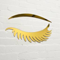 3D Brow & Lash Acrylic Wall Sign - Lounge Decor Gold Mirror Beauty Room Perfect For Aesthetics Clinics Reception Areas - thumbnail 1