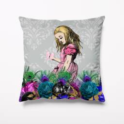 Alice in Wonderland Garden Cushion - Waterproof Outdoor Water Resistant Cushions Pillows 18 - thumbnail 1