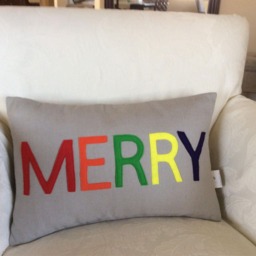 Personalized Name Pillow Felt Applique Christmas Decor - thumbnail 4