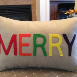 Personalized Name Pillow Felt Applique Christmas Decor - thumbnail 2
