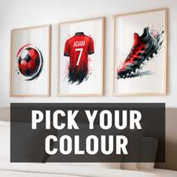 Personalised Soccer Prints - Football Boys Bedroom Wall Art - Set Of 3 - thumbnail 2