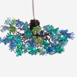 Pendant Lights, Island Kitchen Light With Sea Color. Ceiling Lighting -Blue Jumping Flowers For Dining Room - thumbnail 3