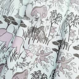Baby Blanket - Luxurious Cotton & Plush For Newborn Nursery, Stroller, Car Cute Safari Animals Mint Green - thumbnail 3