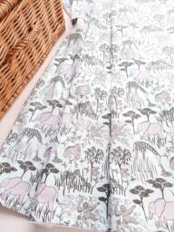 Baby Blanket - Luxurious Cotton & Plush For Newborn Nursery, Stroller, Car Cute Safari Animals Mint Green