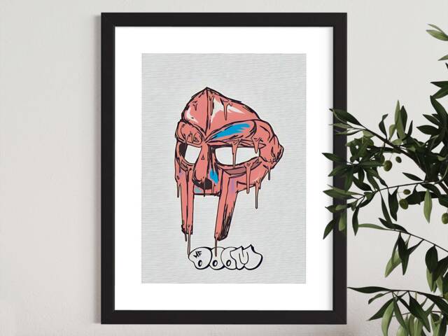 Mf Doom Fashion Vintage Poster - Nike Hip-Hop Rap A2 A3 A4 Framed Print Wall Art - image 1