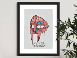 Mf Doom Fashion Vintage Poster - Nike Hip-Hop Rap A2 A3 A4 Framed Print Wall Art - thumbnail 1