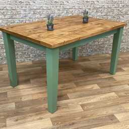 Farmhouse Tapered Leg Straight Edge Dining Table - Customisable - thumbnail 4