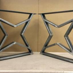 Industrial Steel Table Legs Metal Box Frames, 710mm Tall - Pair - thumbnail 3