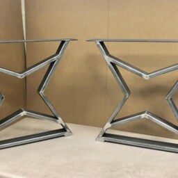 Industrial Steel Table Legs Metal Box Frames, 710mm Tall - Pair - thumbnail 2