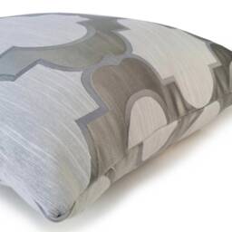 Gray & Silver Pillow, Throw Pillow Cover, Decorative Cushion Covers, Accent Satin Blend, Moroccan Pattern - thumbnail 4
