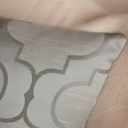 Gray & Silver Pillow, Throw Pillow Cover, Decorative Cushion Covers, Accent Satin Blend, Moroccan Pattern - thumbnail 3