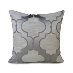 Gray & Silver Pillow, Throw Pillow Cover, Decorative Cushion Covers, Accent Satin Blend, Moroccan Pattern