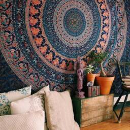 Handmade Cotton Mandala Tapestry Bohemian Wall Hanging Bedspread