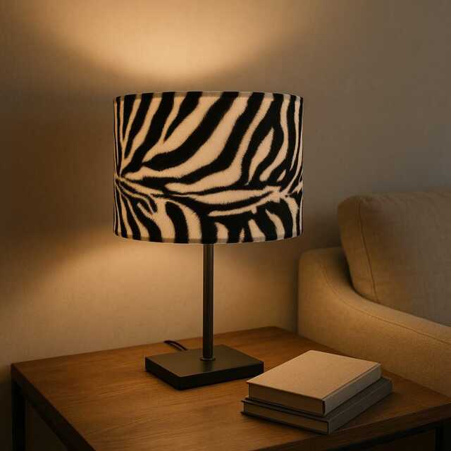 Hand Made Zebra Print Lampshade - image 1
