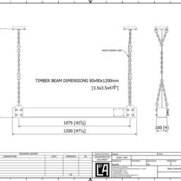 Wood Beam Led Pendant Light No.2 - Industrial Linear Lighting Remote Controlled Dimmer - thumbnail 4