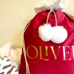 Personalised Luxury Velvet Christmas Sack, Present Xmas Decoration, Gift For Her - thumbnail 3
