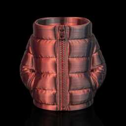 Pink Puffer Jacket Pen Pot - 3D Printed Desk Organizer, Office Decor - thumbnail 3