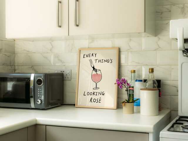 Everything's Looking Ros?? Unframed Print - Kitchen Prints Wall Decor Posters Wine Art Funny Fun Gifts - image 1