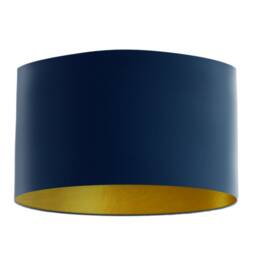 Navy Blue Velvet Lampshade With Brushed Gold Lining, Handmade Lampshades, Table Lamp Shade