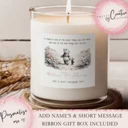 Personalised Best Friend Scented Candle, Besties Birthday Gift, Friends Card, Classic Pooh Quote Gifts For Her, Friendship - thumbnail 1