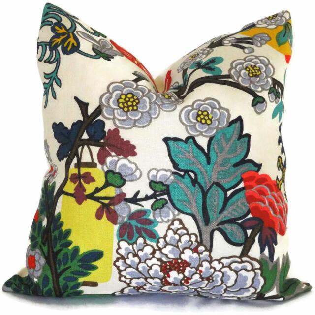 Schumacher Chiang Mai Dragon Pillow Cover Art Deco Linen Throw - image 1