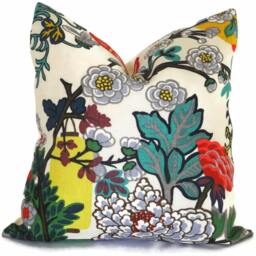 Schumacher Chiang Mai Dragon Pillow Cover Art Deco Linen Throw - thumbnail 1