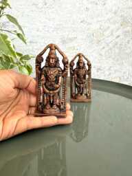 Copper Lord Tirupati Balaji Statue Miniature For Home Temple Srinivasa Govinda Venkateswara Idol Car Decor Vishnu Statue Gifts - thumbnail 1