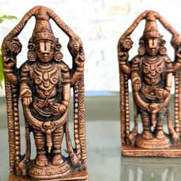 Copper Lord Tirupati Balaji Statue Miniature For Home Temple Srinivasa Govinda Venkateswara Idol Car Decor Vishnu Statue Gifts - thumbnail 3