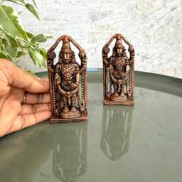 Copper Lord Tirupati Balaji Statue Miniature For Home Temple Srinivasa Govinda Venkateswara Idol Car Decor Vishnu Statue Gifts - thumbnail 4