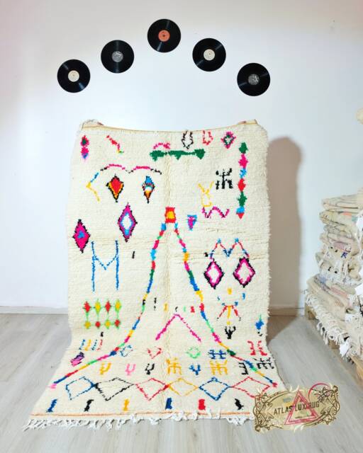 Handmade Beni Ourain Rug, Colorful Moroccan Berber Rug - image 1