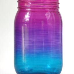Ombre Painted Mason Jar Desk Organizer, Pen & Pencil Holder - thumbnail 3