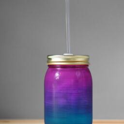 Ombre Painted Mason Jar Desk Organizer, Pen & Pencil Holder - thumbnail 4