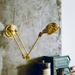 Shell Wall Lamp, Brass Retro Adjustable Lights, Reading Light, Home Decor - thumbnail 3