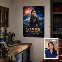 Personalised Sci-Fi Movie Metal Plaque From Photo, Custom Title Subtitle Space Captain Sign Gift For Film Fan Wall Decor Unique - thumbnail 3