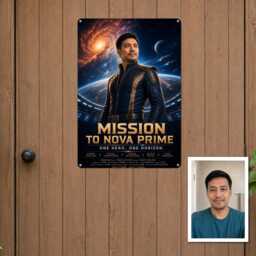 Personalised Sci-Fi Movie Metal Plaque From Photo, Custom Title Subtitle Space Captain Sign Gift For Film Fan Wall Decor Unique - thumbnail 4