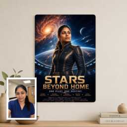 Personalised Sci-Fi Movie Metal Plaque From Photo, Custom Title Subtitle Space Captain Sign Gift For Film Fan Wall Decor Unique - thumbnail 1
