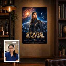 Personalised Sci-Fi Movie Metal Plaque From Photo, Custom Title Subtitle Space Captain Sign Gift For Film Fan Wall Decor Unique - thumbnail 2