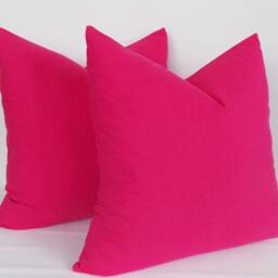 Set Of 2 Fushia Cotton Canvas Throw Pillow Covers - thumbnail 2