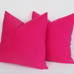 Set Of 2 Fushia Cotton Canvas Throw Pillow Covers - thumbnail 4