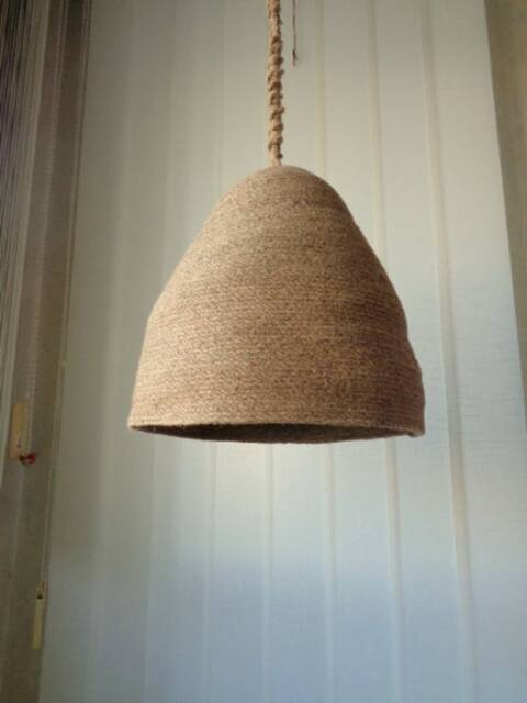 Jute Rope Pendant Light, Natural Burlap Lampshade - 16 Inch - image 1